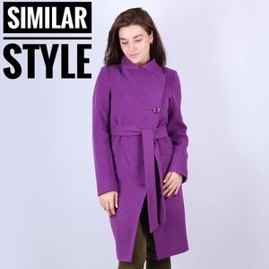 Karolina Collection Wool Blend Purple Coat L NWOT